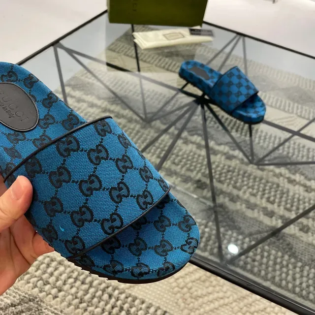 Gucci Screener Zapatillas Azules GG Jacquard 4