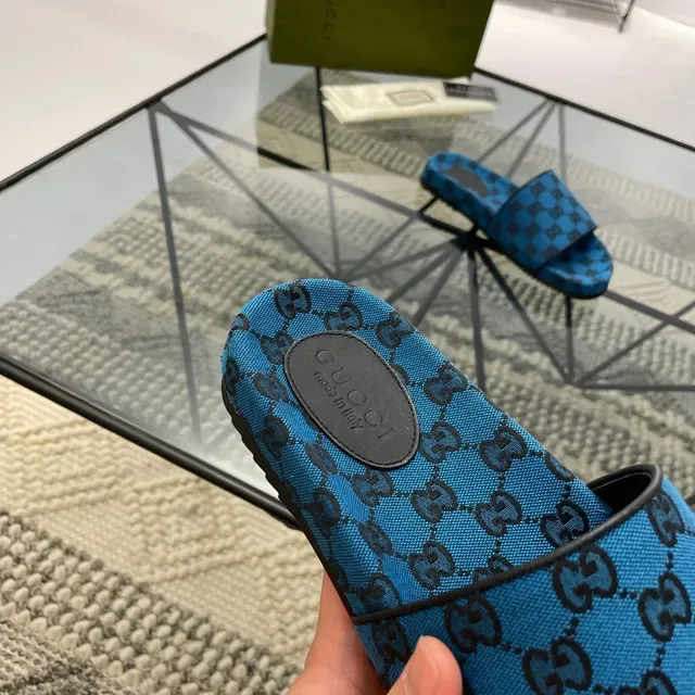 Gucci Screener Zapatillas Azules GG Jacquard 5