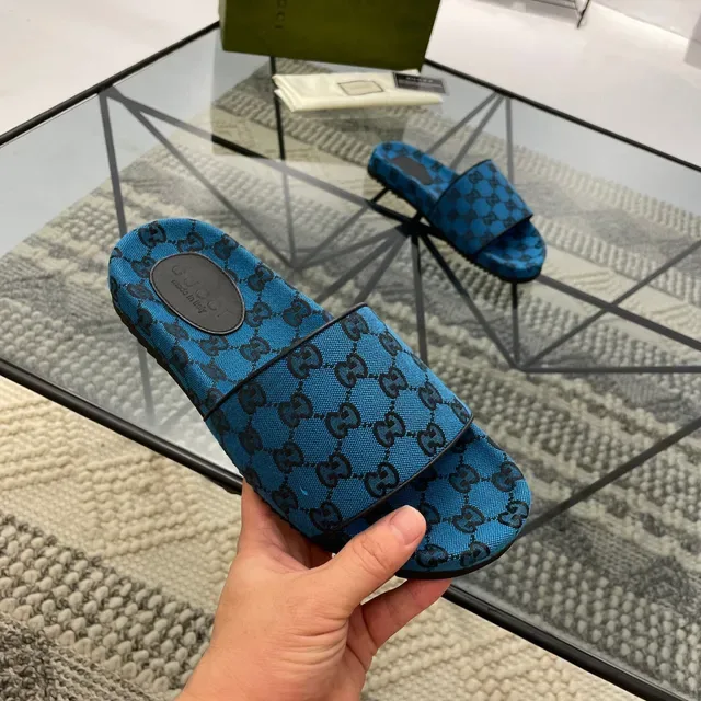 Gucci Screener Zapatillas Azules GG Jacquard 6