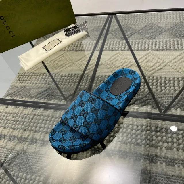Gucci Screener Zapatillas Azules GG Jacquard 7