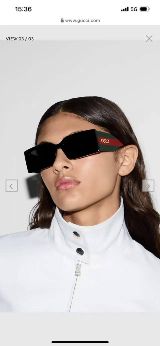 Gucci Screener Lunettes de soleil Marron Écaille de tortue Rayures Web 5