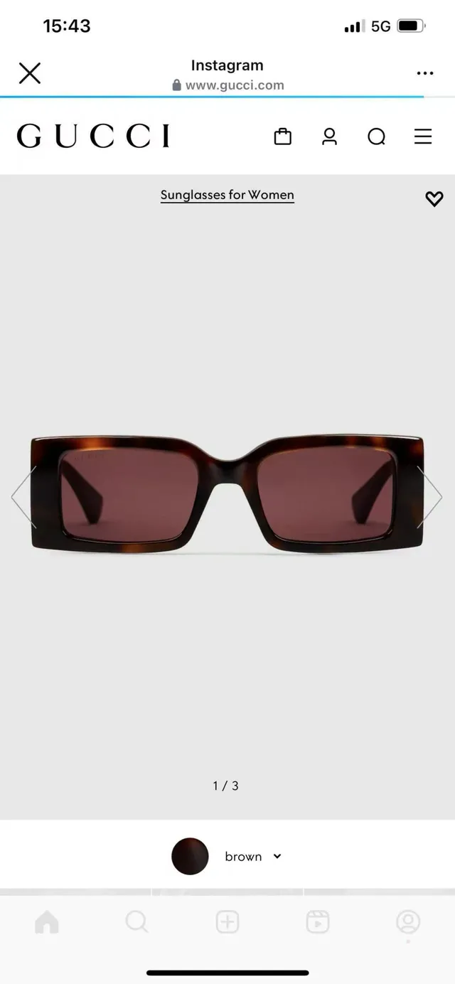 Gucci Screener Lunettes de soleil Marron Écaille de tortue Rayures Web 7