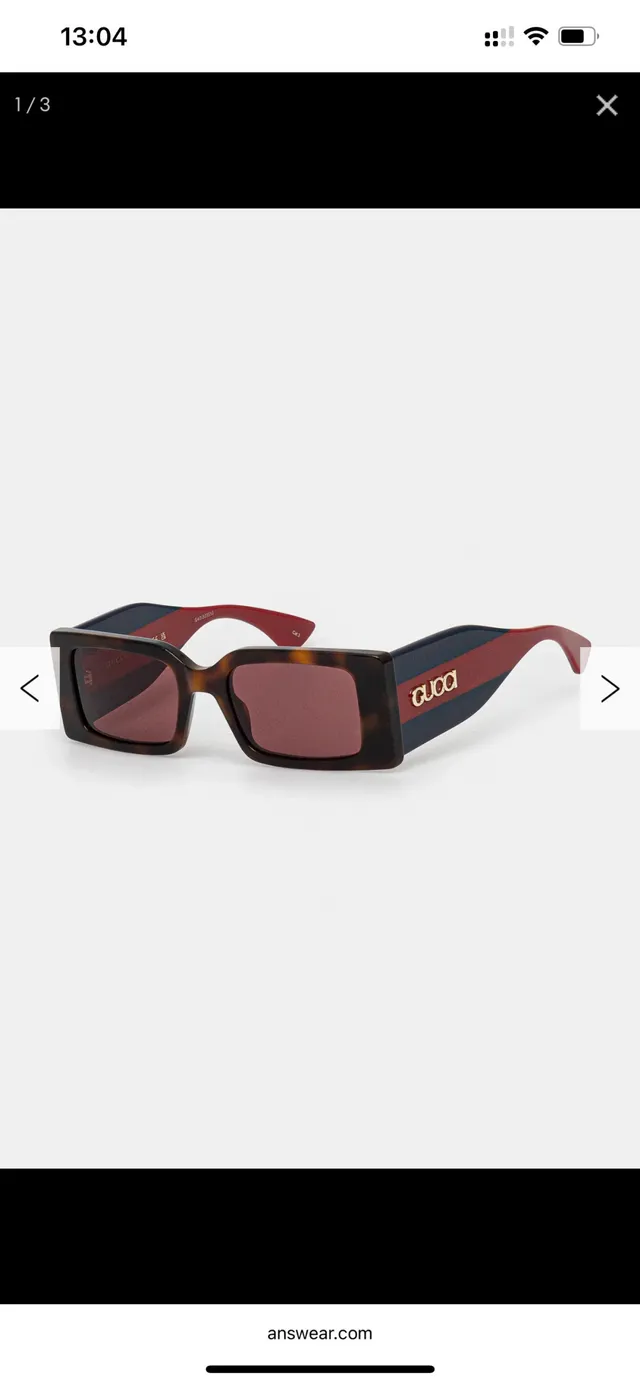 Gucci Screener Lunettes de soleil Marron Écaille de tortue Rayures Web 8