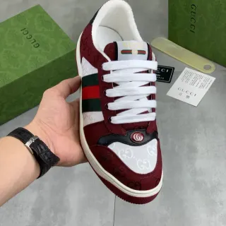 Gucci Screener بورجوندي أبيض أخضر أحمر ويب سترايب لايف ستايل سنيكرز