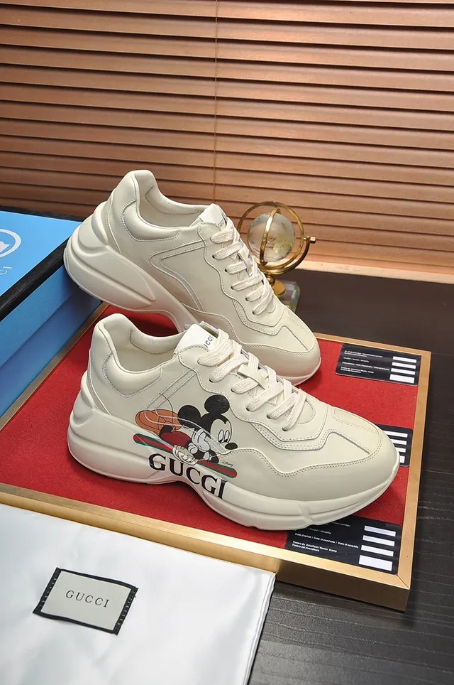 Gucci Screener Disney Mickey Mouse Cream Chunky Sneakers 2