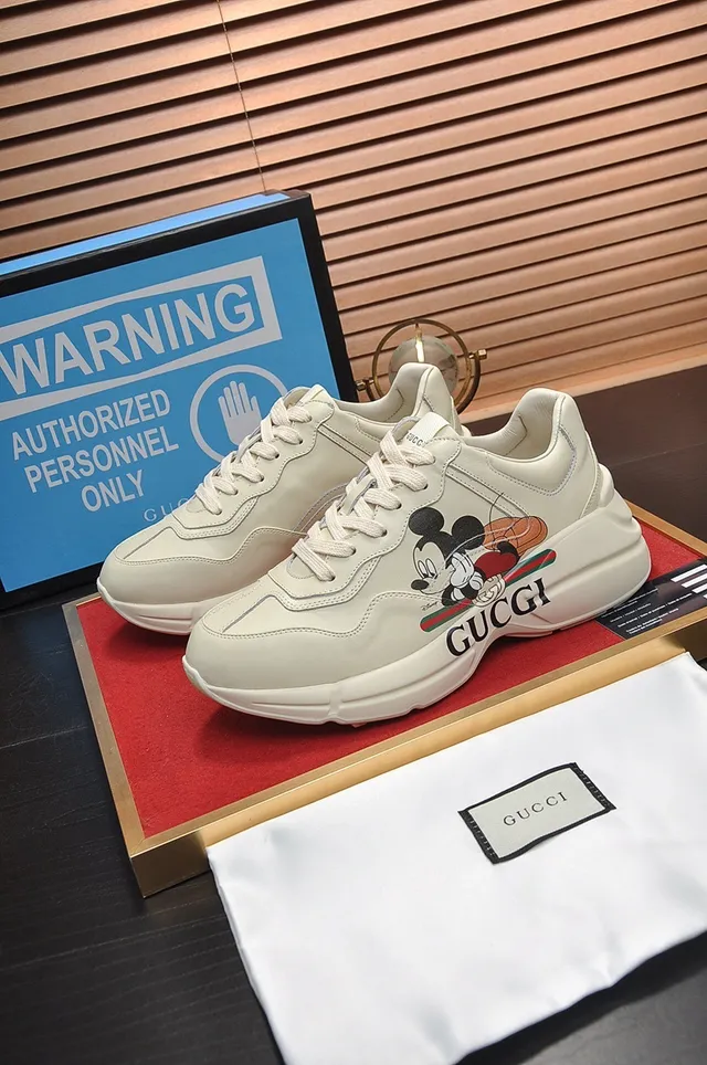Gucci Screener Disney Mickey Mouse Cream Chunky Sneakers 4