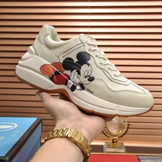 Gucci Screener Disney Mickey Mouse Cream Lifestyle Sneakers