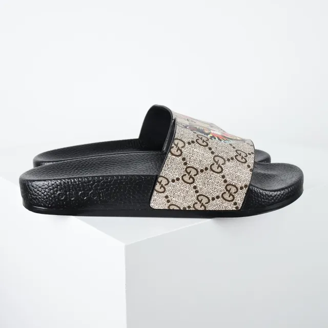 Gucci Screener GG Monogram Beige and Black Slippers 3