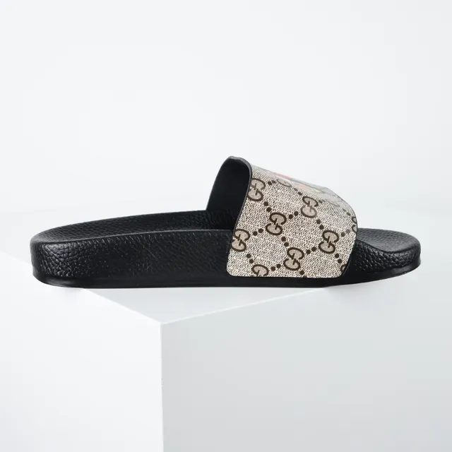 Gucci Screener GG Monogram Beige and Black Slippers 7