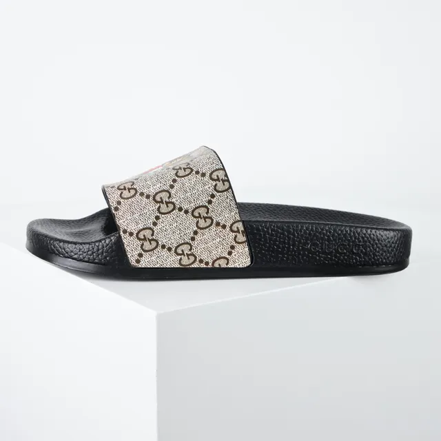 Gucci Screener GG Monogram Beige and Black Slippers 9
