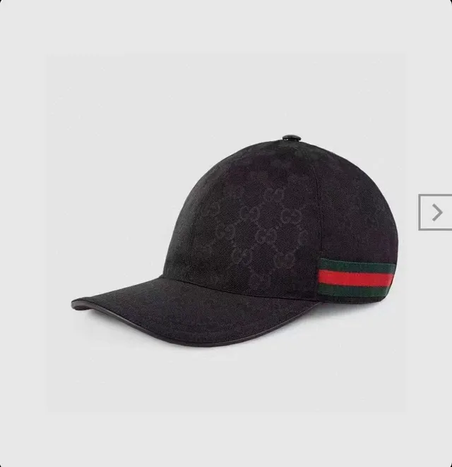 Gucci Screener GG Monogram Black Web Stripe Baseball Cap 2