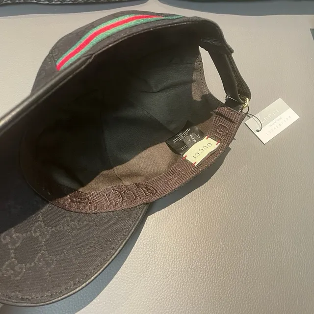 Gucci Screener GG Monogram Black Web Stripe Baseball Cap 7
