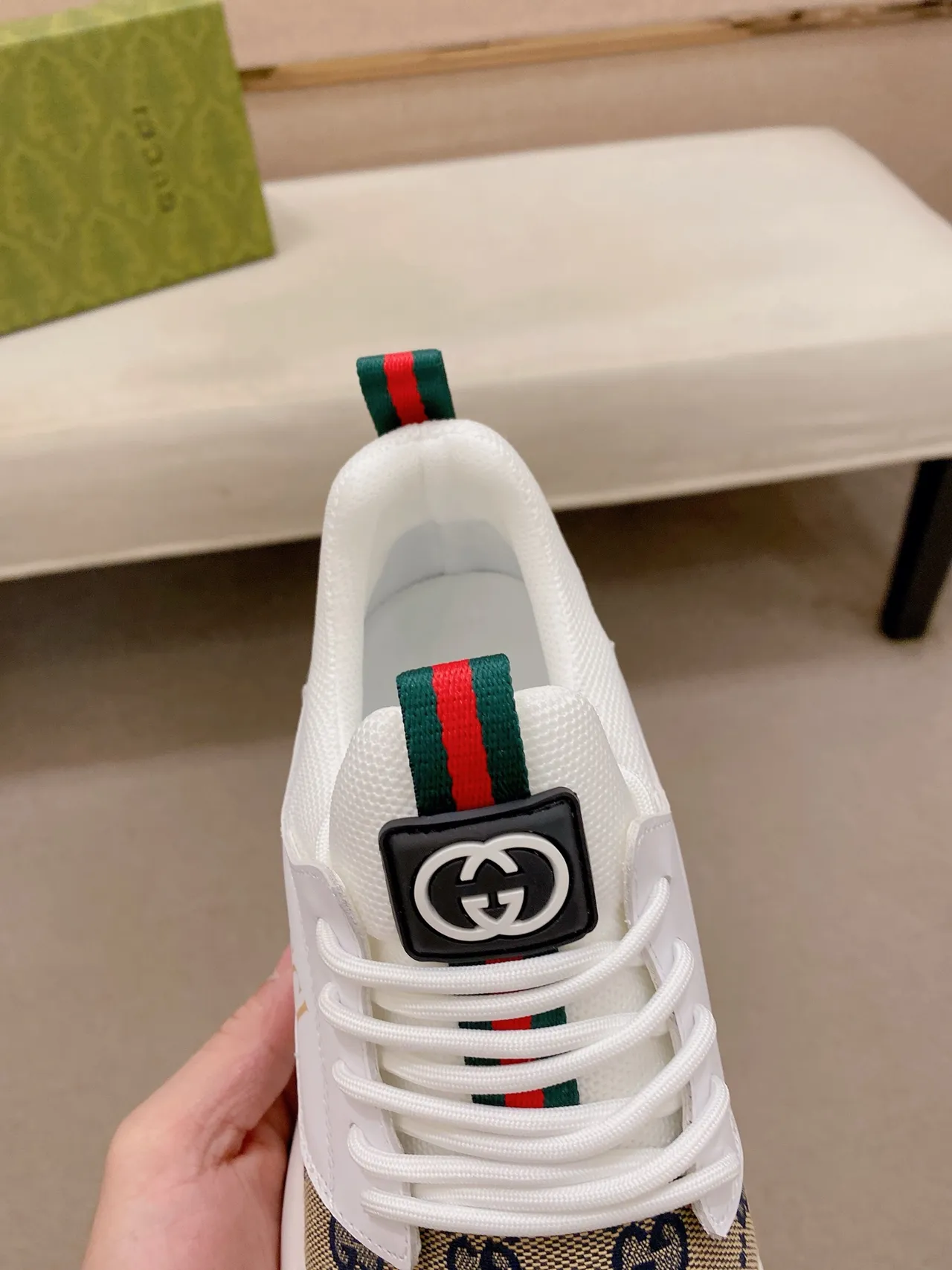 Gucci Screener GG Monogram Canvas White Lifestyle Sneakers 4