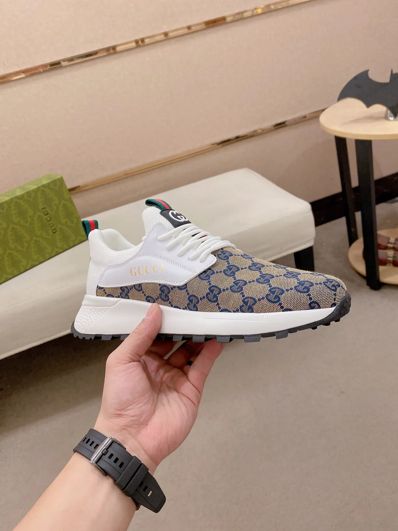 Gucci Screener GG Monogram Canvas White Lifestyle Sneakers 5