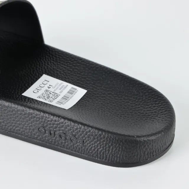 Gucci Screener Graffiti-Print Black Slippers 4