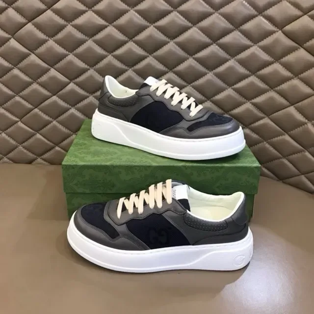 Gucci Screener Gray Black and White Lifestyle Sneakers 4