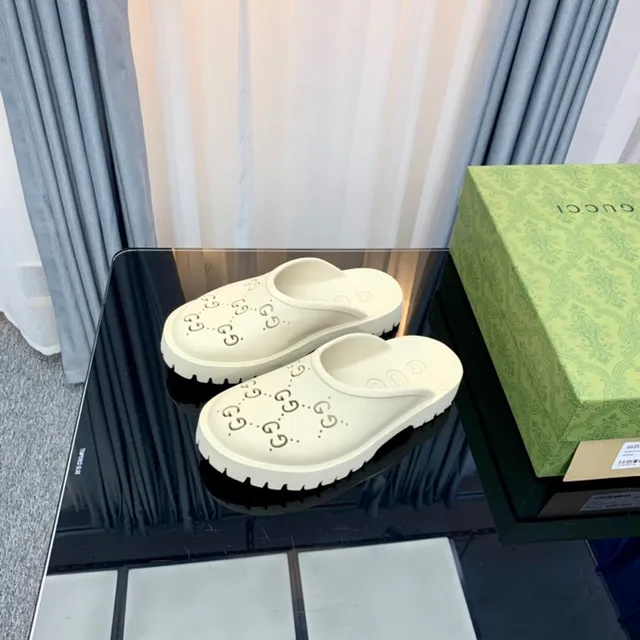 Gucci Screener Off-White Perforated GG Monogram Slippers 4