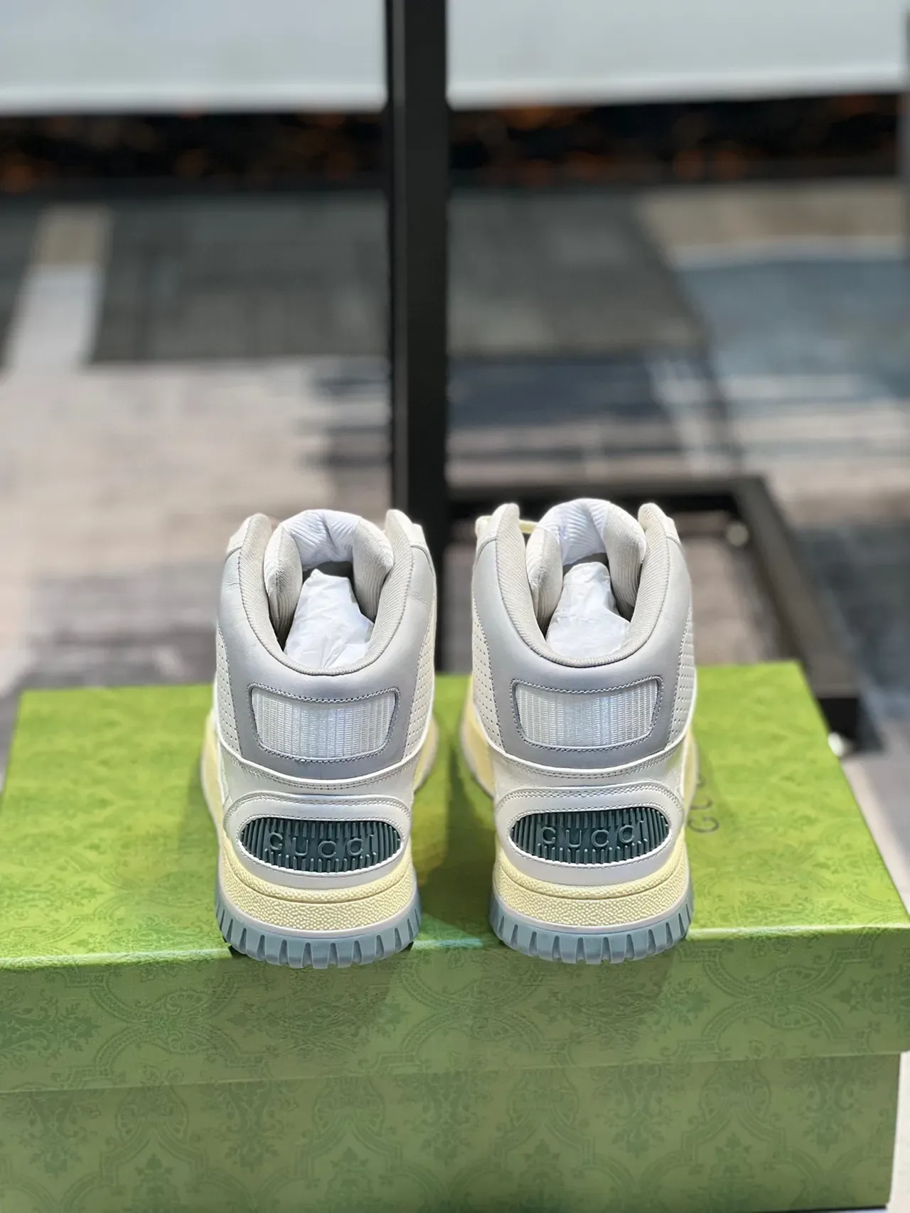 Gucci Screener Off-White Perforated Leather High-Top Sneakers 2