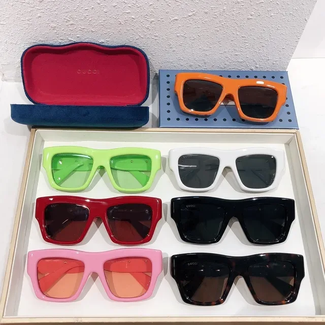 Gucci Screener Orange Bold Rectangular Sunglasses 2