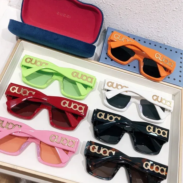 Gucci Screener Orange Bold Rectangular Sunglasses 3