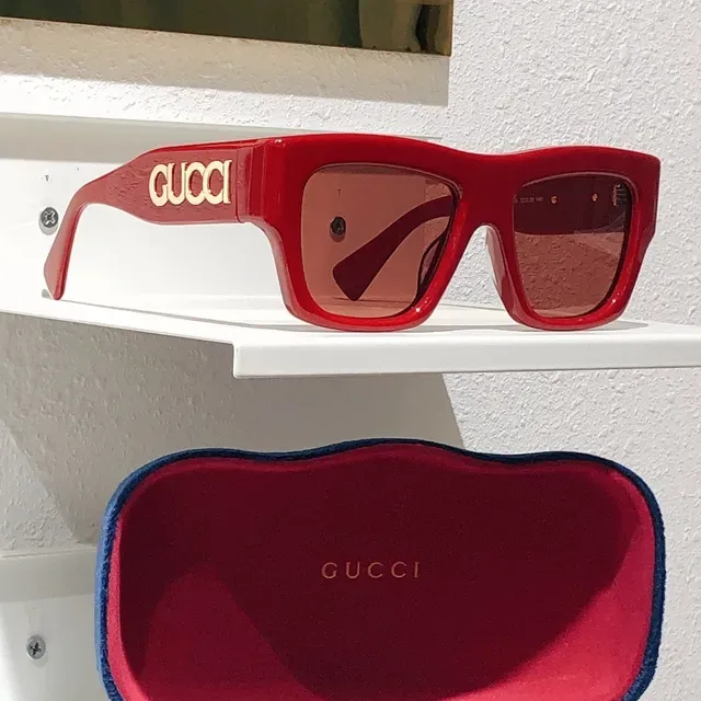 Gucci Screener Orange Bold Rectangular Sunglasses 4