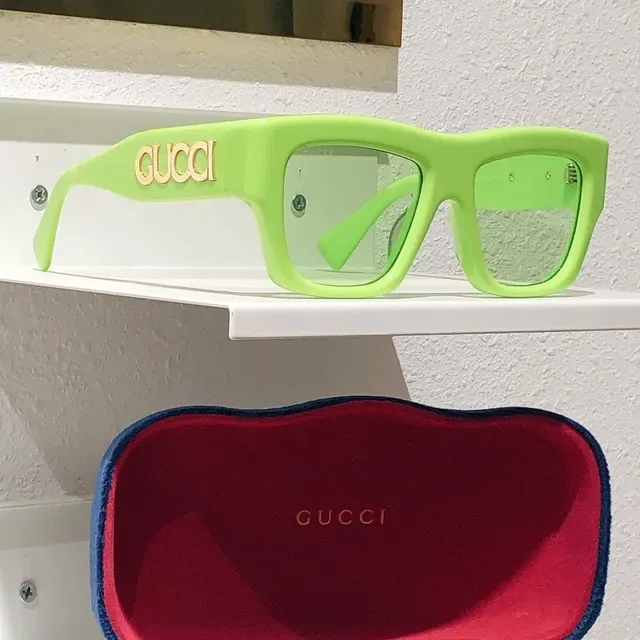 Gucci Screener Orange Bold Rectangular Sunglasses 5