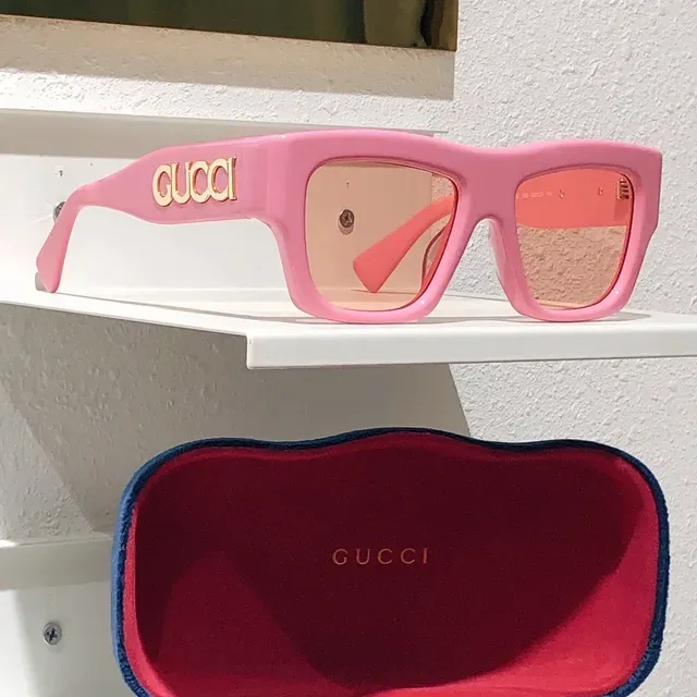 Gucci Screener Orange Bold Rectangular Sunglasses 7