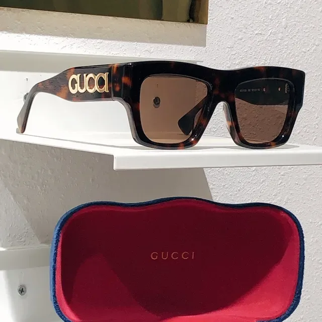 Gucci Screener Orange Bold Rectangular Sunglasses 9