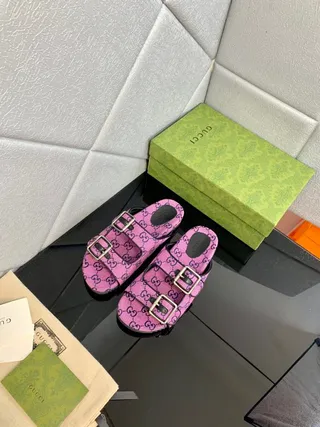 Gucci Screener Pink GG Monogram Slide Slippers 2