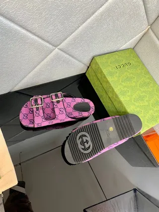 Gucci Screener Pink GG Monogram Slide Slippers 4