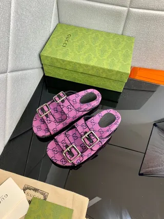 Gucci Screener Pink GG Monogram Slide Slippers 5