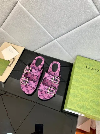 Gucci Screener Pink GG Monogram Slide Slippers 6