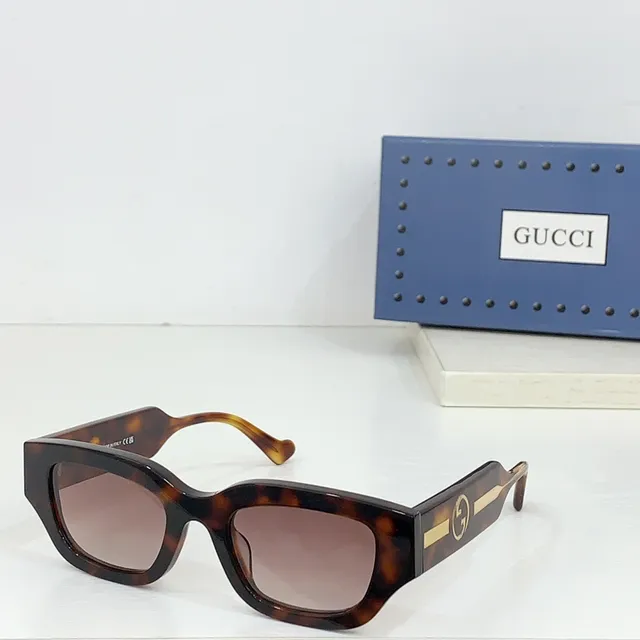 Gucci Screener Red Pink Rectangular Frame Thick Acetate Temples Sunglasses 6