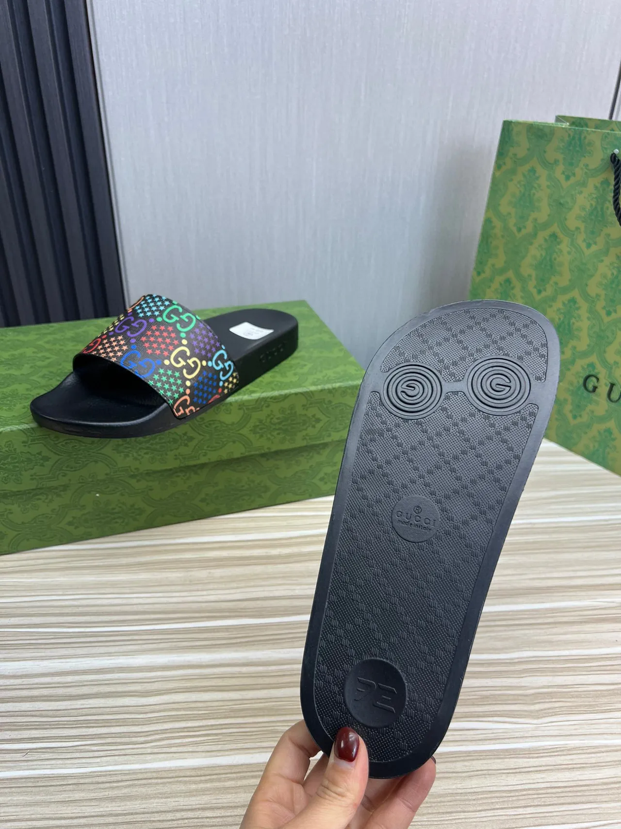 Gucci Screener Slide Multicolor GG and Stars Print Slippers 2