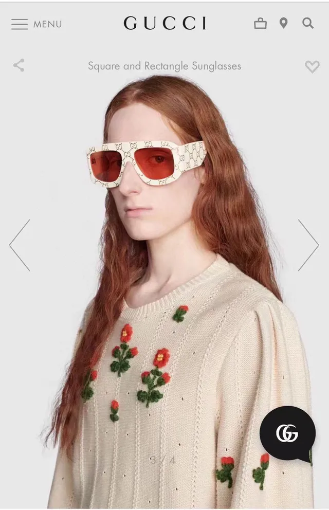 Gucci Screener حراشيف السلاحف GG-Studded نظارات شمسية مربعة oversized 3
