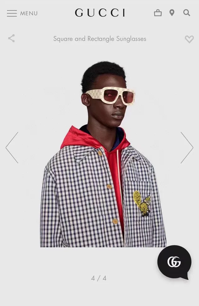 Gucci Screener حراشيف السلاحف GG-Studded نظارات شمسية مربعة oversized 4
