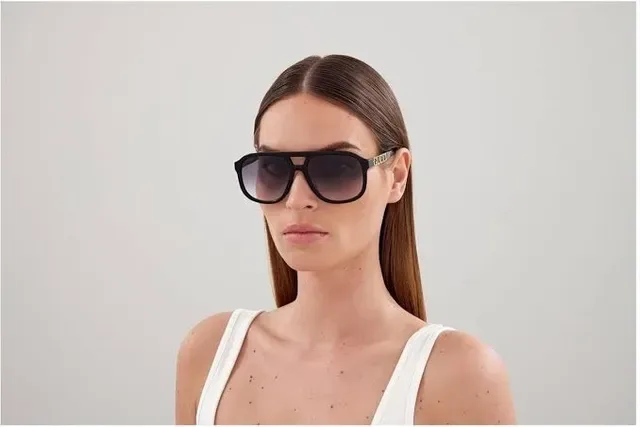 Gucci Screener Translucent Smoky Gray Logo-Temple Sunglasses 2