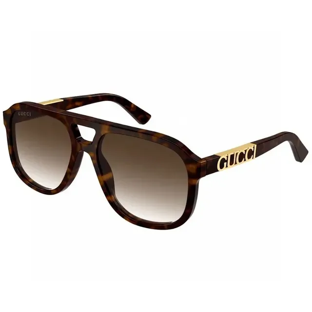 Gucci Screener Translucent Smoky Gray Logo-Temple Sunglasses 3