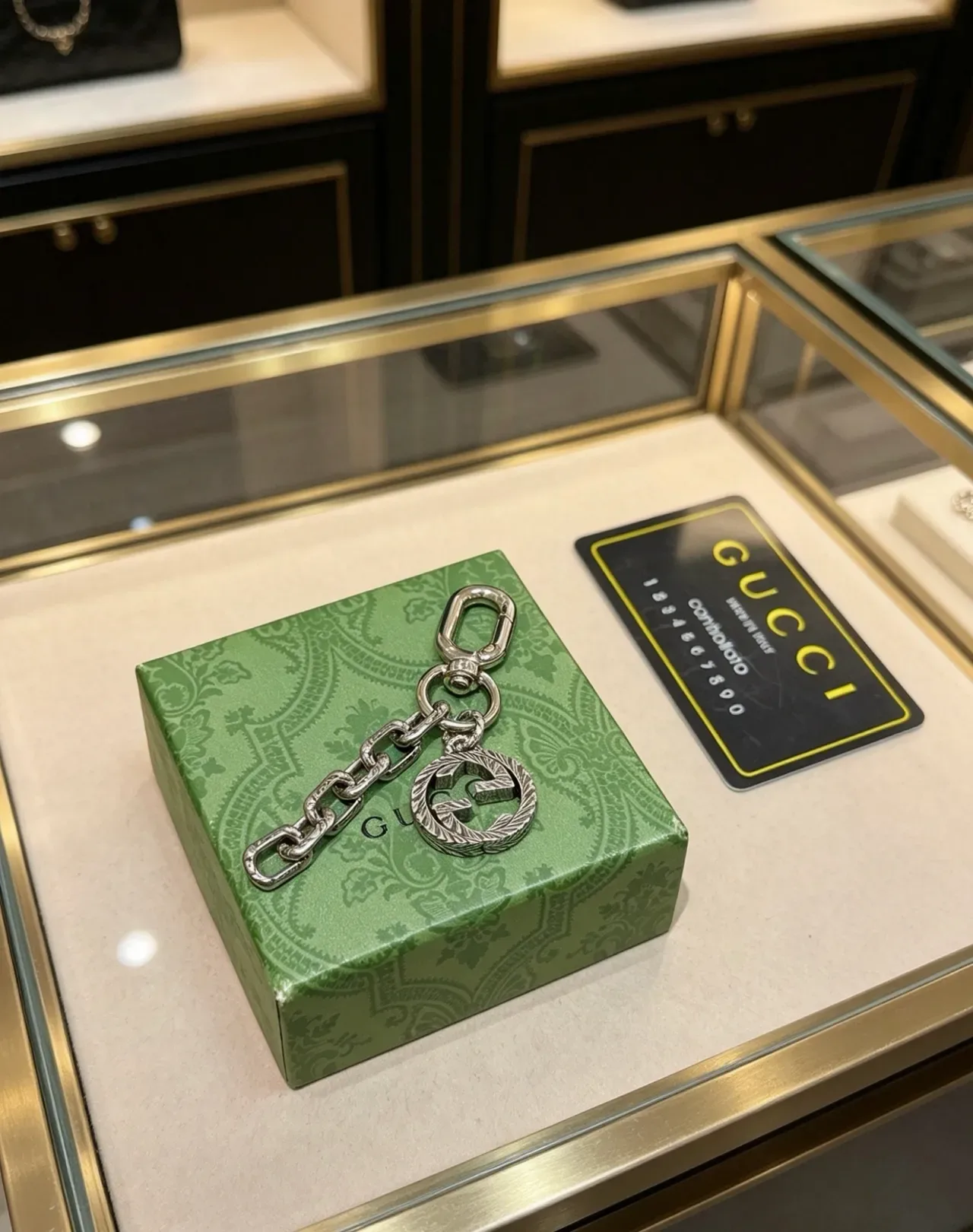 Gucci Silver Interlocking G Logo Rope-Textured Border Jewelry 6