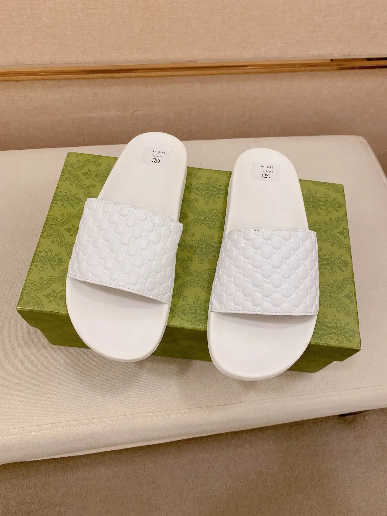 Gucci Slide GG Monogram Quilted Strap Slippers 3
