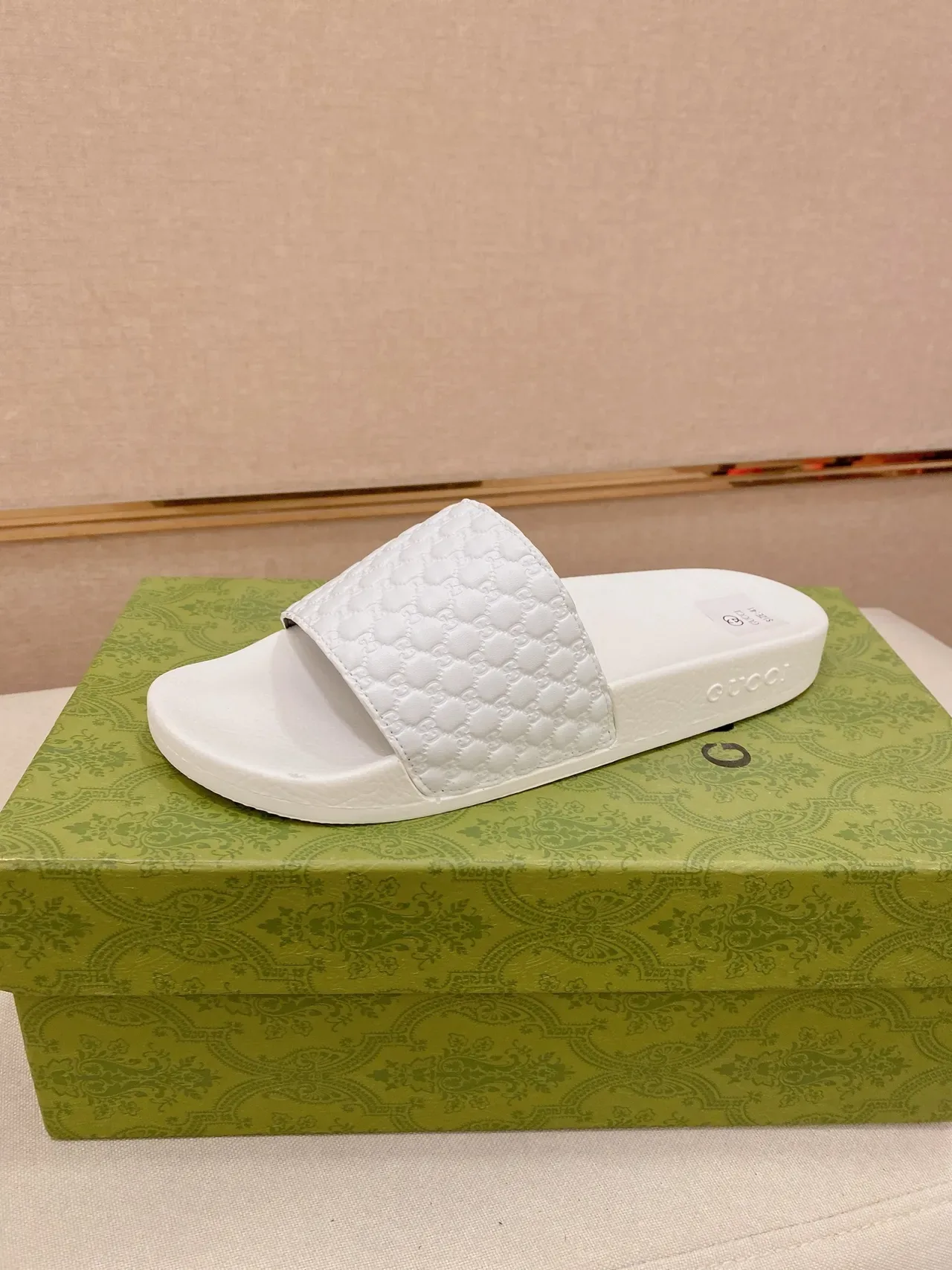 Gucci Slide GG Monogram Quilted Strap Slippers 4