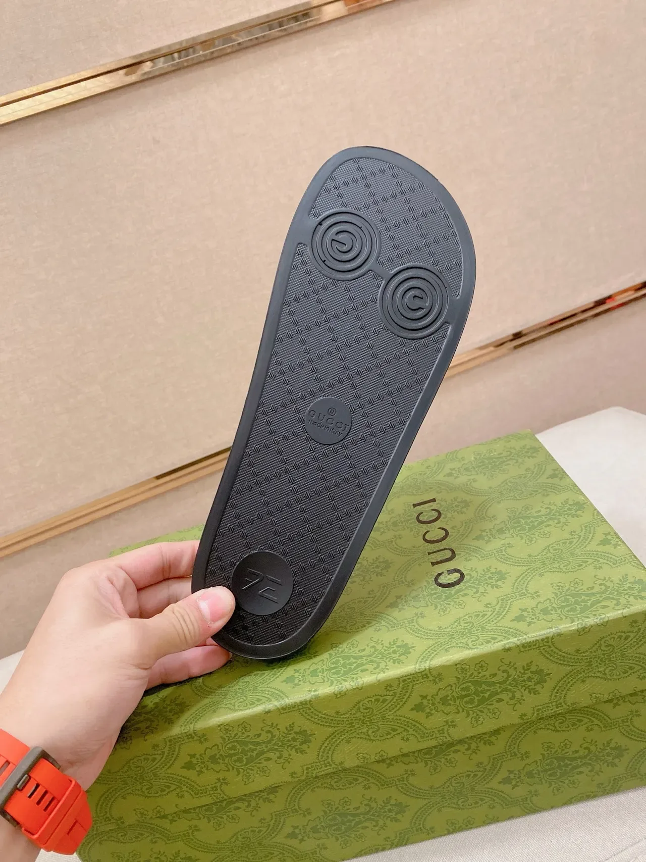 Gucci Slide GG Monogram Quilted Strap Slippers 5