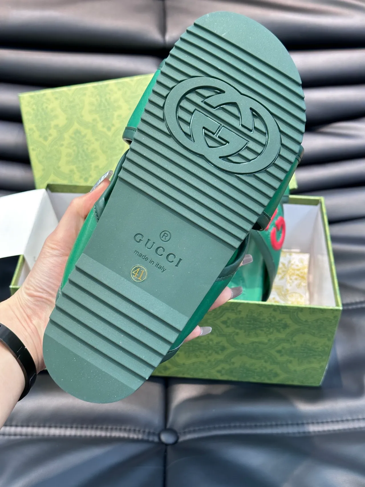 Gucci Slide Wide Strap Logo Slippers 3