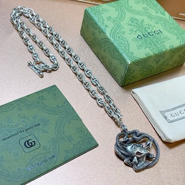Gucci Snake-Wrapped Sculptural Pendant Necklace 5