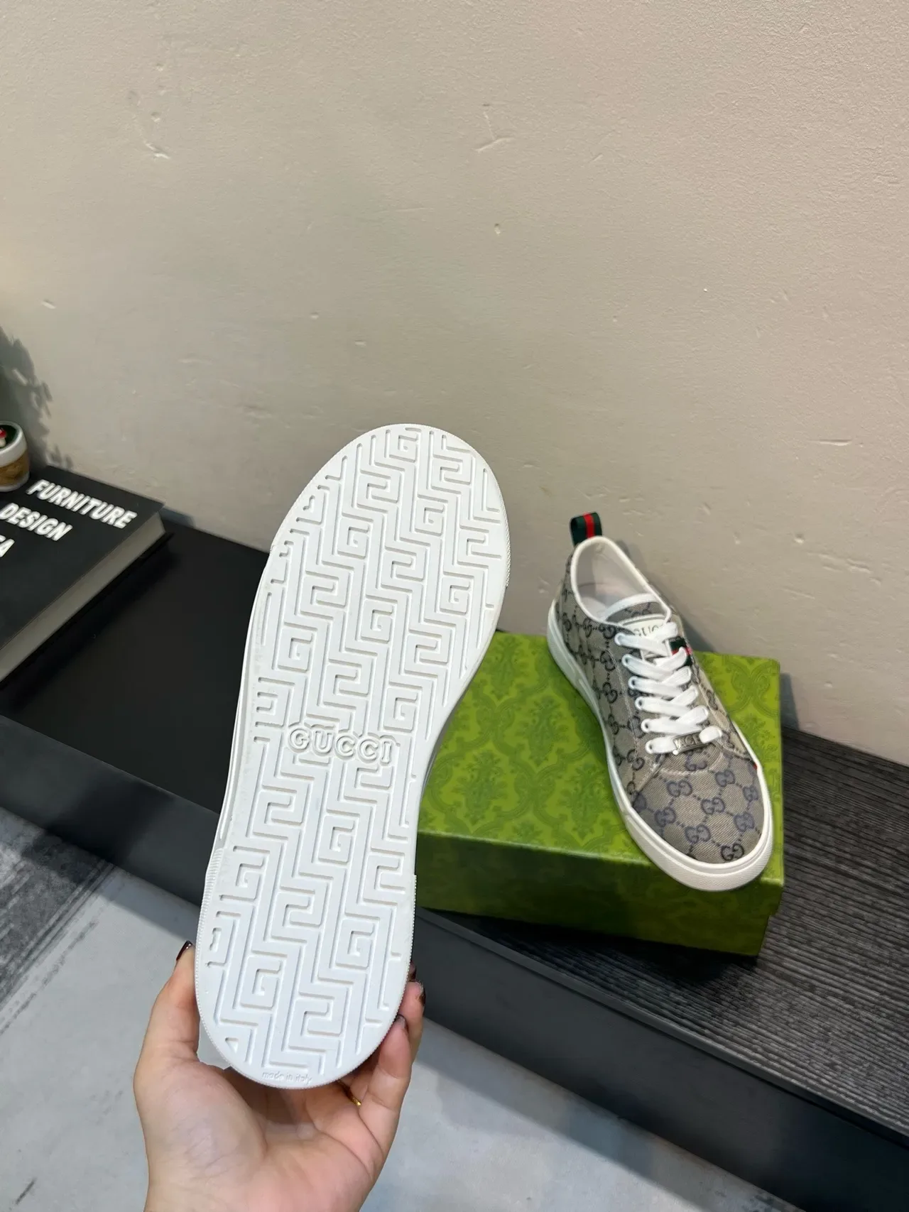 Gucci Tennis 1977 Beige GG Supreme Canvas Lifestyle Sneakers 9