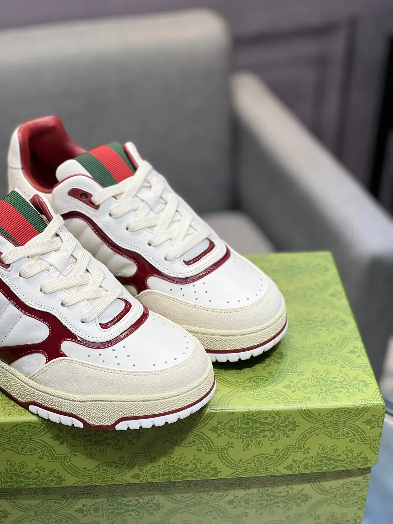 Gucci Tennis 1977 White and Red Web Stripe Lifestyle Sneakers 4