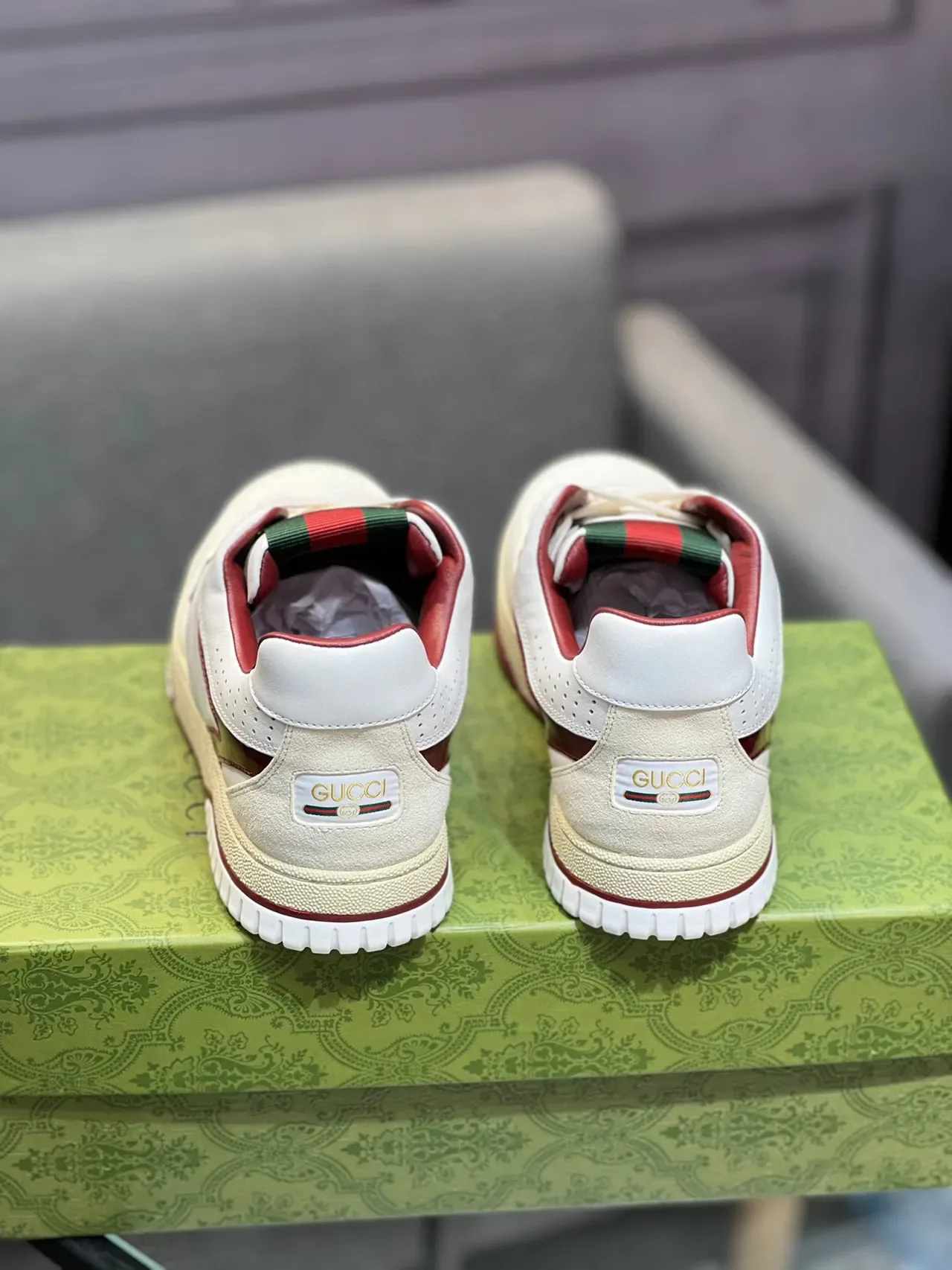 Gucci Tennis 1977 White and Red Web Stripe Lifestyle Sneakers 5