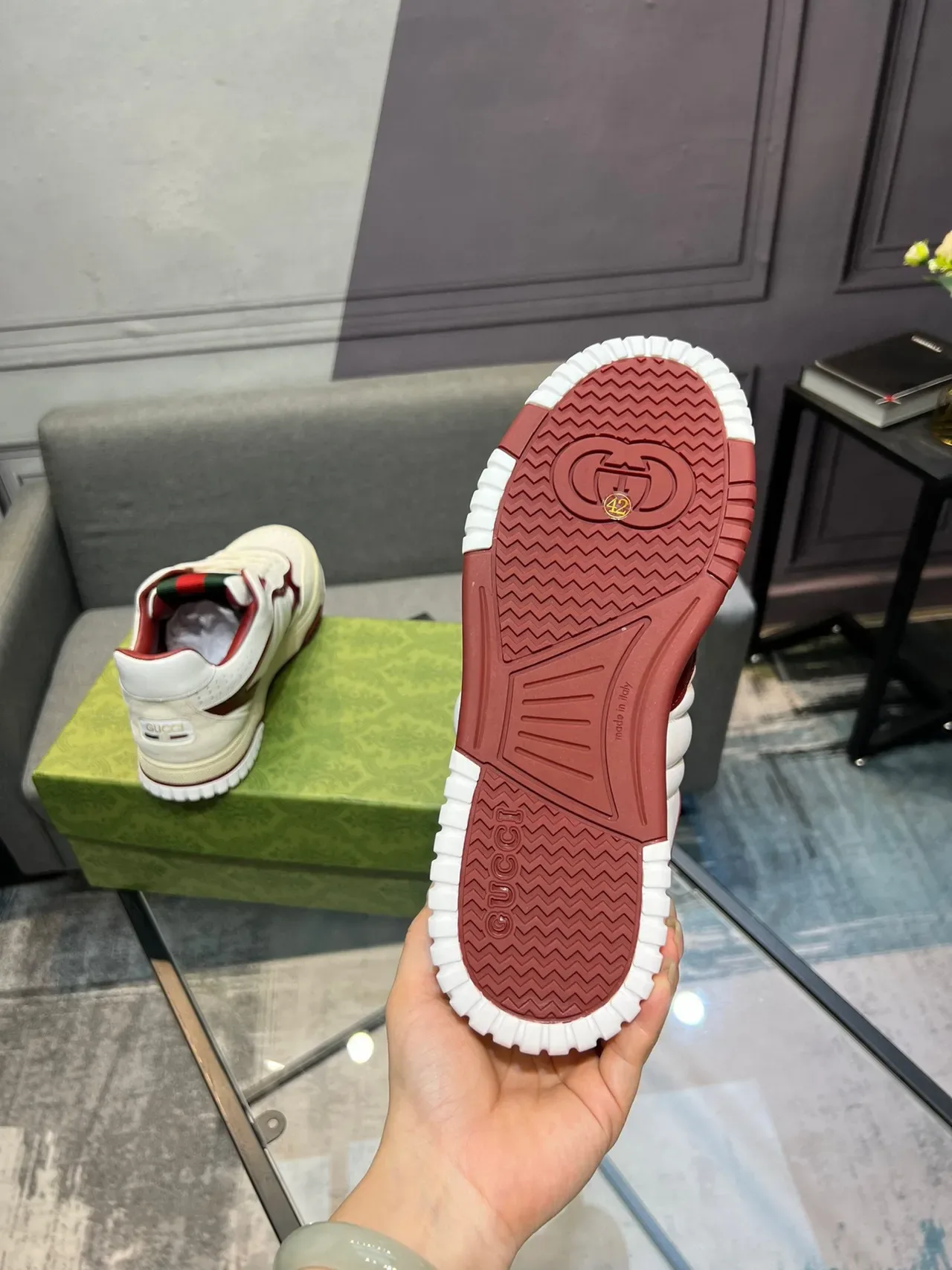 Gucci Tennis 1977 White and Red Web Stripe Lifestyle Sneakers 6