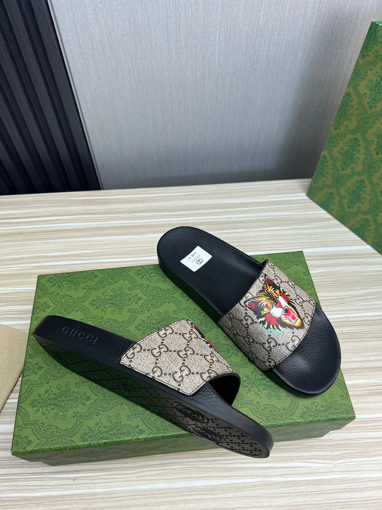 Gucci Tiger GG Canvas Slide Slipper 5