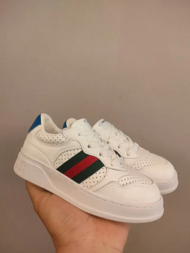 Gucci White Beige Low-Top Platform Perforated Leather Lifestyle Sneakers 10